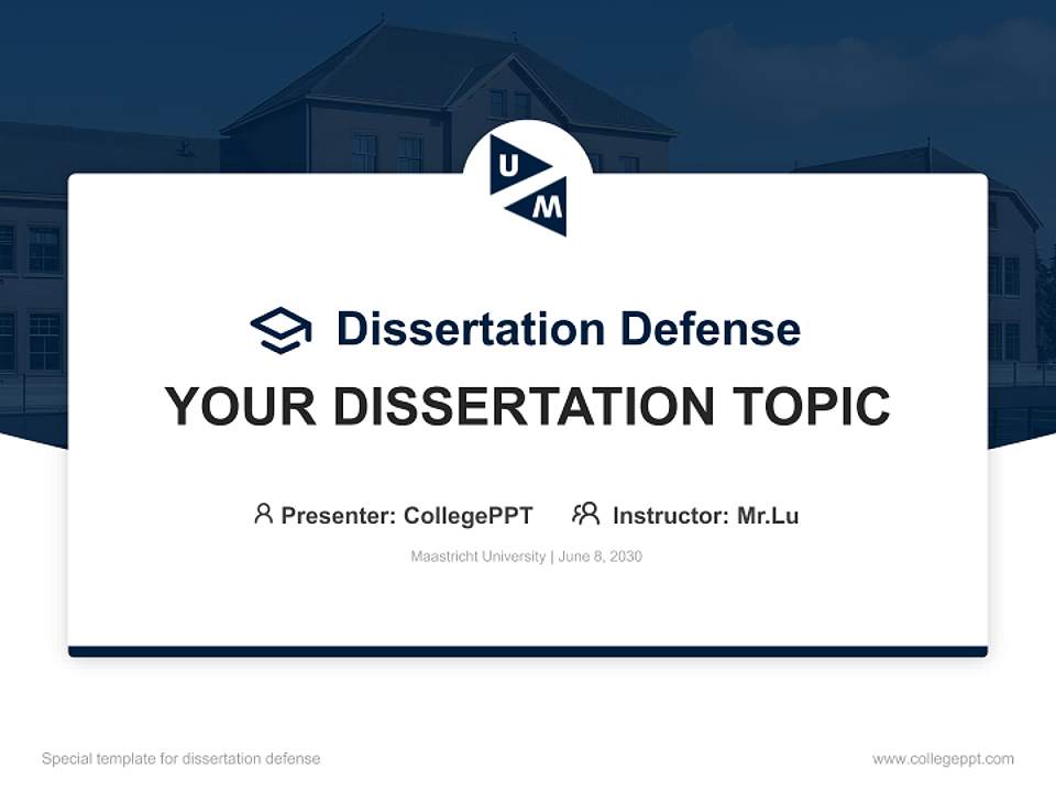 Maastricht University Graduation Thesis Defense PPT Template4:3 ratio PPT effect preview image7