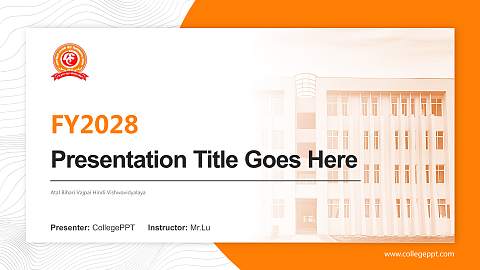 Atal Bihari Vajpai Hindi Vishwavidyalaya Academic Presentation/Research Findings Report PPT Template