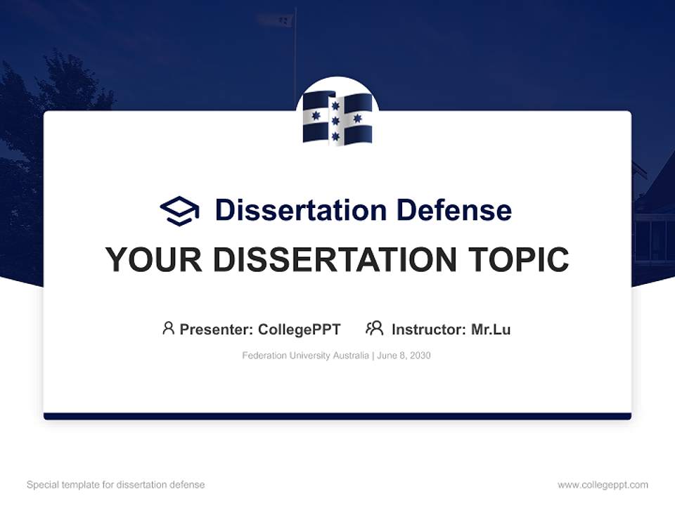 Federation University Australia Graduation Thesis Defense PPT Template4:3 ratio PPT effect preview image7