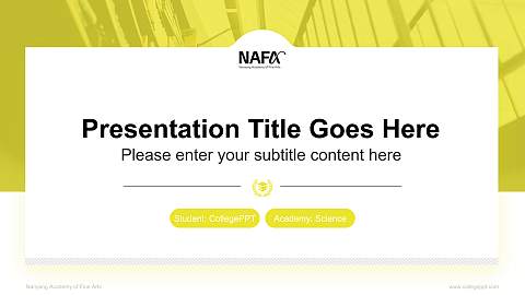 Nanyang Academy of Fine Arts National Scholarship Defense PPT Template