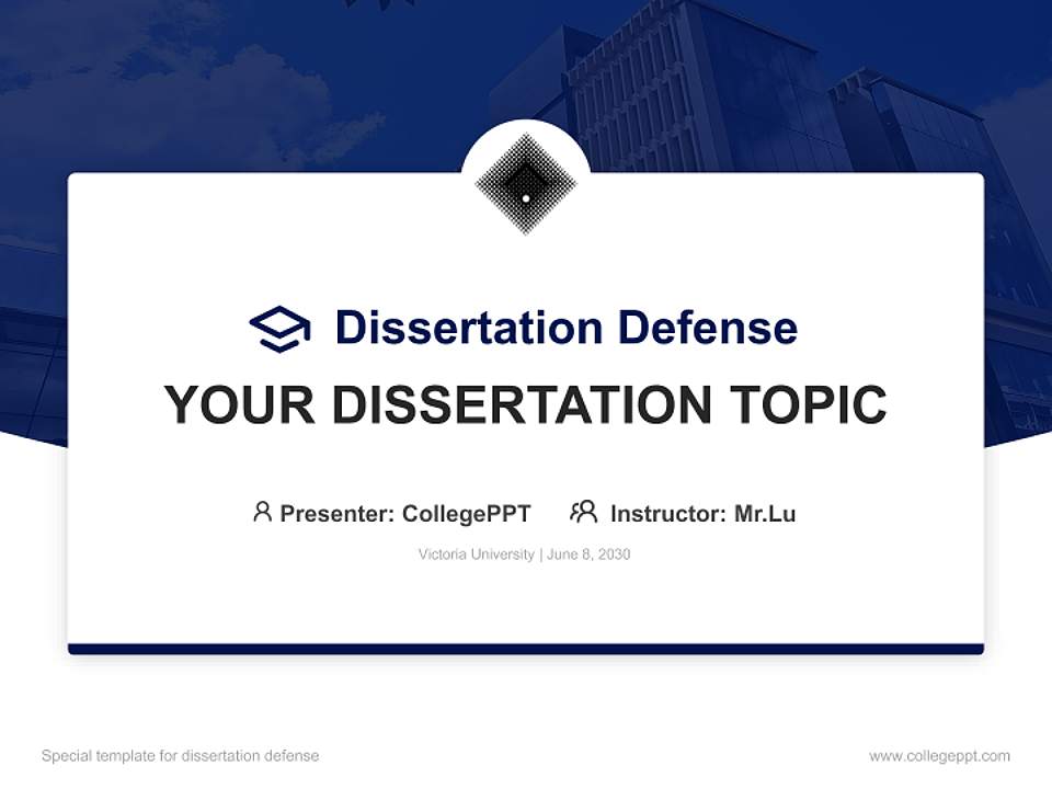 Victoria University Graduation Thesis Defense PPT Template4:3 ratio PPT effect preview image7