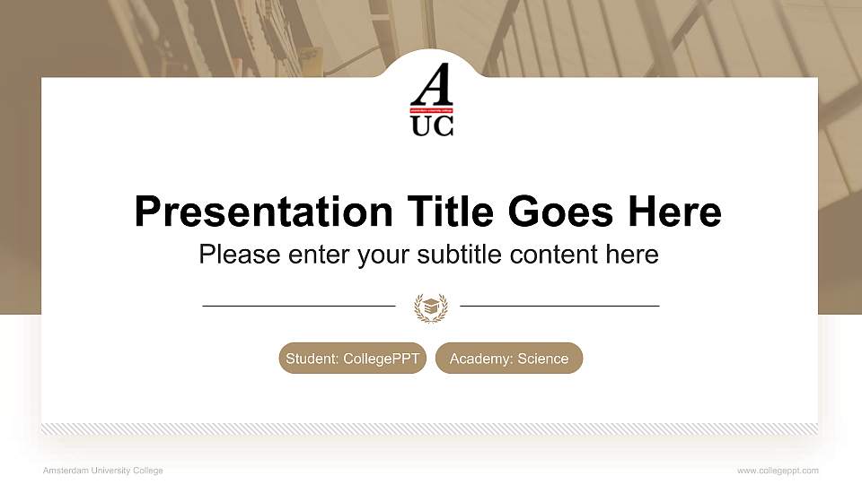 Amsterdam University College National Scholarship Defense PPT Template16:9 ratio PPT effect preview image