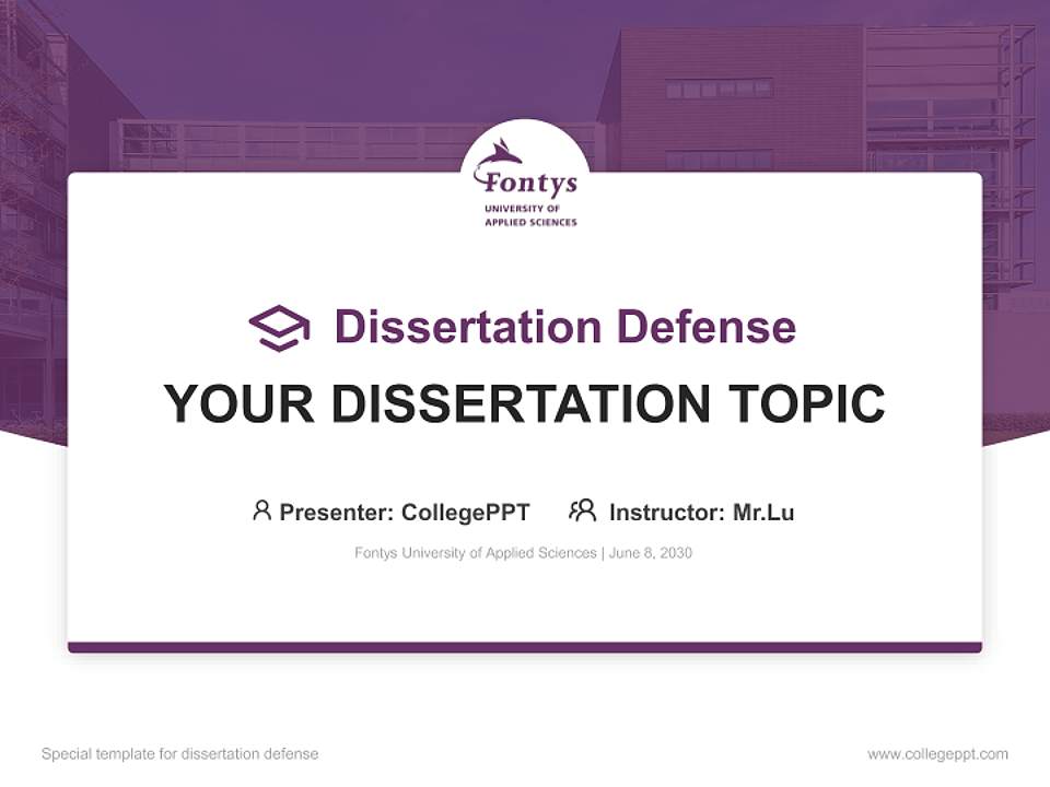Fontys University of Applied Sciences Graduation Thesis Defense PPT Template4:3 ratio PPT effect preview image7