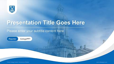 Trinity College Dublin, University of Dublin Lecture Sharing and Networking Event PPT Template