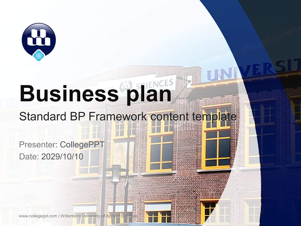 Wittenborg University of Applied Sciences Competition/Entrepreneurship Contest PPT Template4:3 ratio PPT effect preview image9