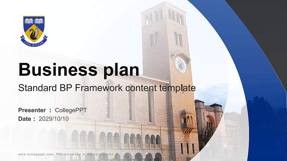 The University of Western Australia Competition/Entrepreneurship Contest PPT Template16:9 ratio PPT effect preview image