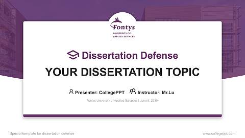 Fontys University of Applied Sciences Graduation Thesis Defense PPT Template