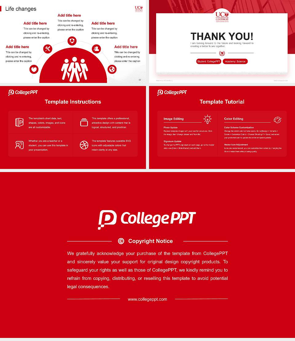 University of Canterbury National Scholarship Defense PPT Template16:9 ratio PPT effect preview image4