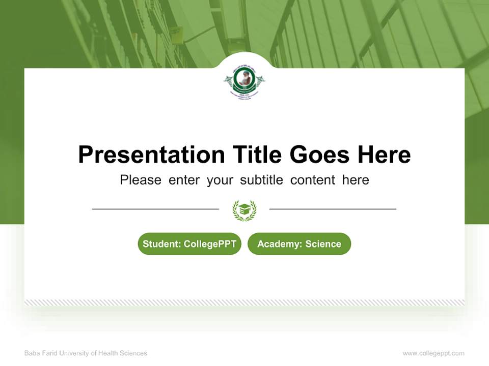 Baba Farid University of Health Sciences National Scholarship Defense PPT Template4:3 ratio PPT effect preview image4