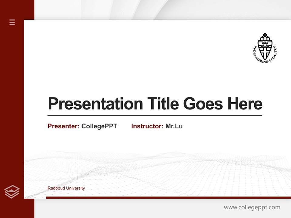 Radboud University Thesis Proposal/Graduation Defense PPT Template4:3 ratio PPT effect preview image5
