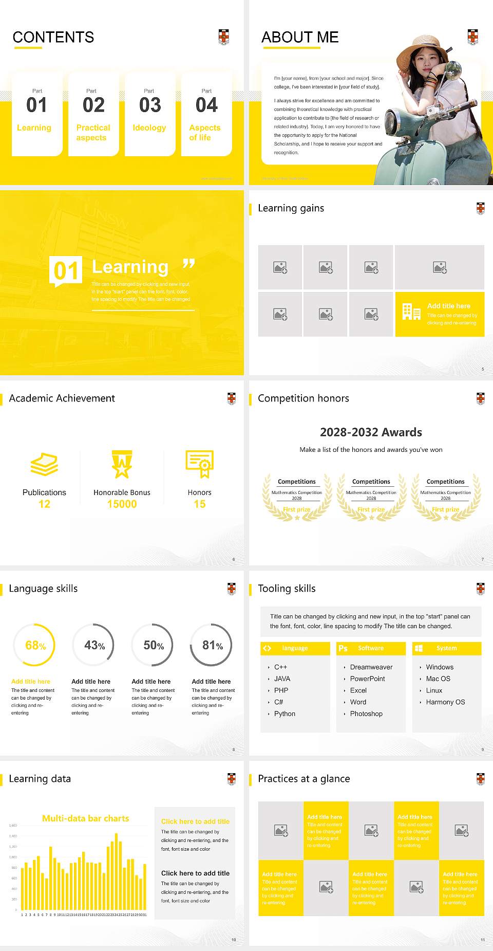 University of New South Wales National Scholarship Defense PPT Template4:3 ratio PPT effect preview image2