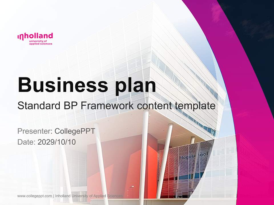 Inholland University of Applied Sciences Competition/Entrepreneurship Contest PPT Template4:3 ratio PPT effect preview image9