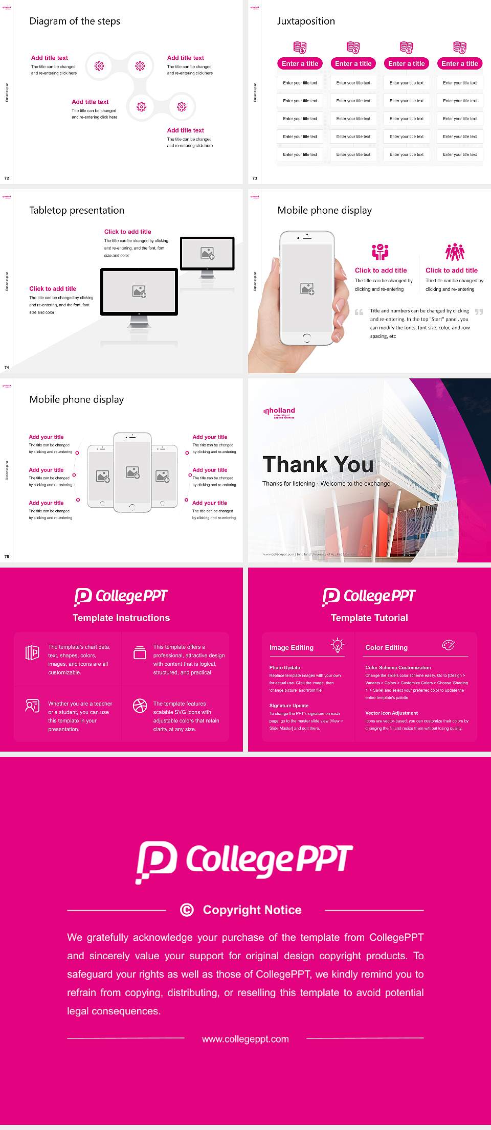 Inholland University of Applied Sciences Competition/Entrepreneurship Contest PPT Template4:3 ratio PPT effect preview image9