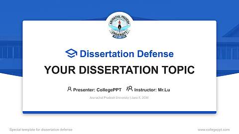 Arunachal Pradesh University Graduation Thesis Defense PPT Template
