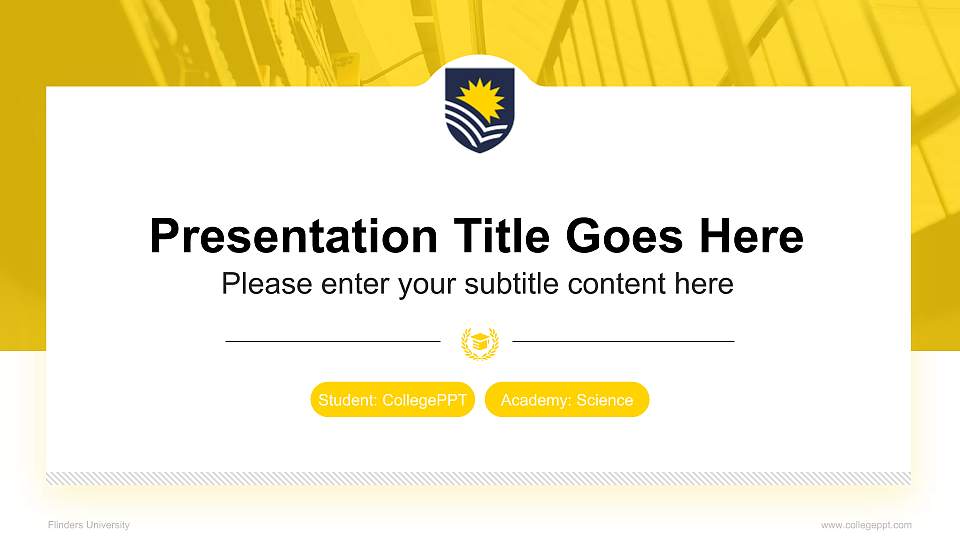 Flinders University National Scholarship Defense PPT Template16:9 ratio PPT effect preview image