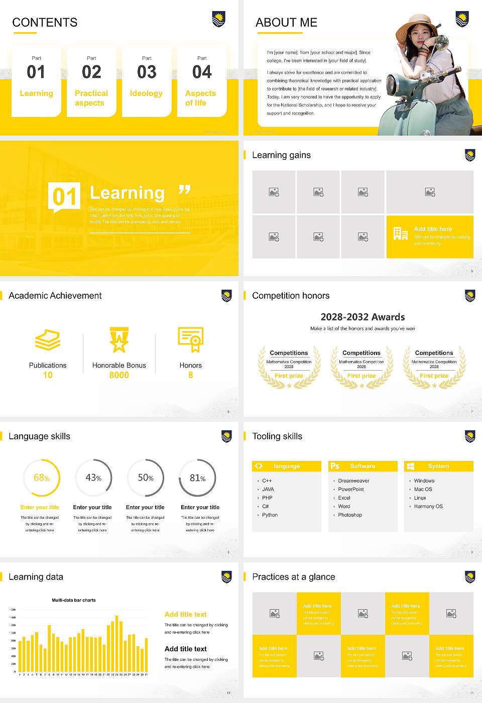 Flinders University National Scholarship Defense PPT Template16:9 ratio PPT effect preview image2