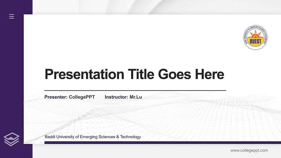Baddi University of Emerging Sciences & Technology Thesis Proposal/Graduation Defense PPT Template16:9 ratio PPT effect preview image