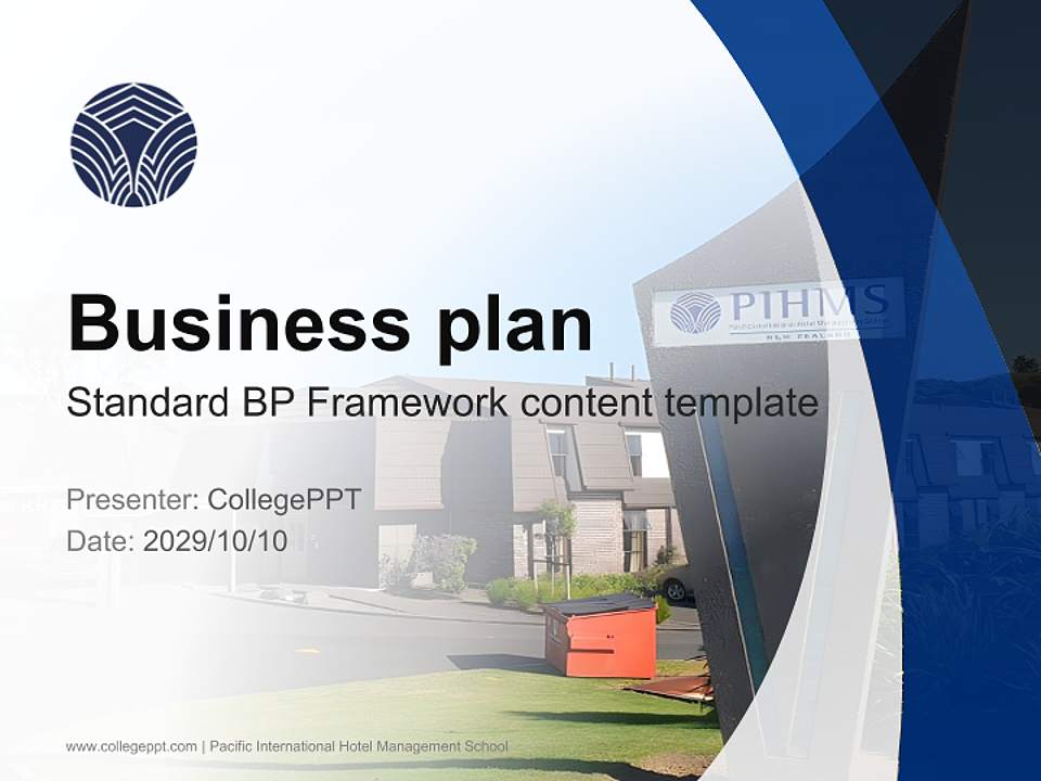 Pacific International Hotel Management School Competition/Entrepreneurship Contest PPT Template4:3 ratio PPT effect preview image9