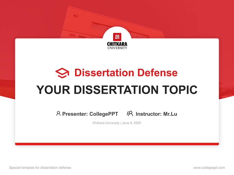 Chitkara University Graduation Thesis Defense PPT Template4:3 ratio PPT effect preview image7