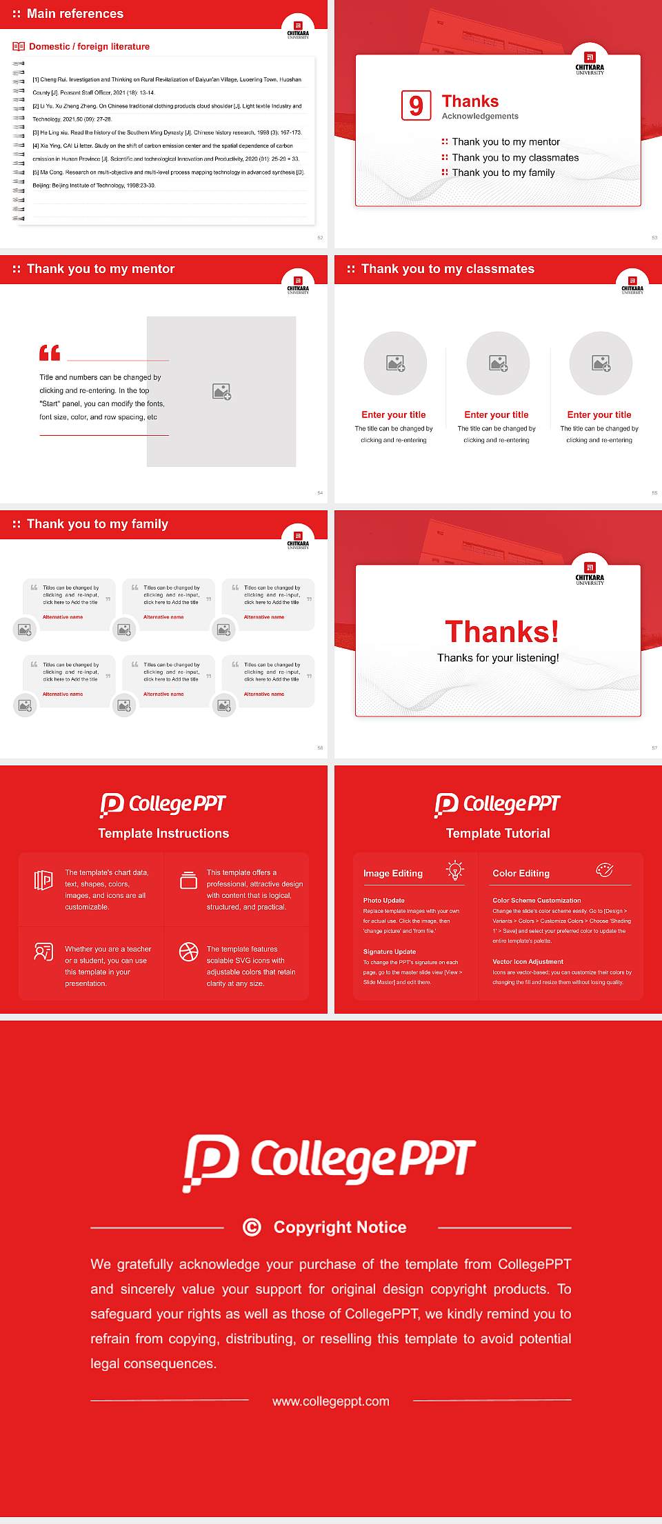 Chitkara University Graduation Thesis Defense PPT Template4:3 ratio PPT effect preview image7