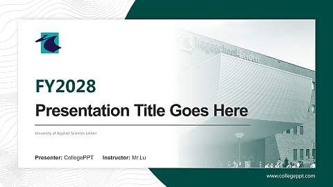 University of Applied Sciences Leiden Academic Presentation/Research Findings Report PPT Template