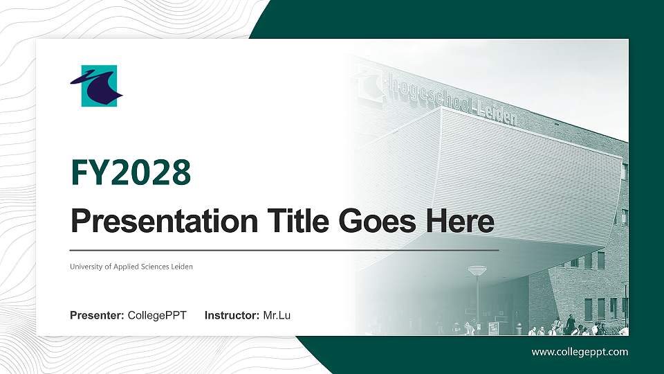 University of Applied Sciences Leiden Academic Presentation/Research Findings Report PPT Template16:9 ratio PPT effect preview image