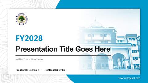 Atal Bihari Vajpayee Vishwavidyalaya Academic Presentation/Research Findings Report PPT Template