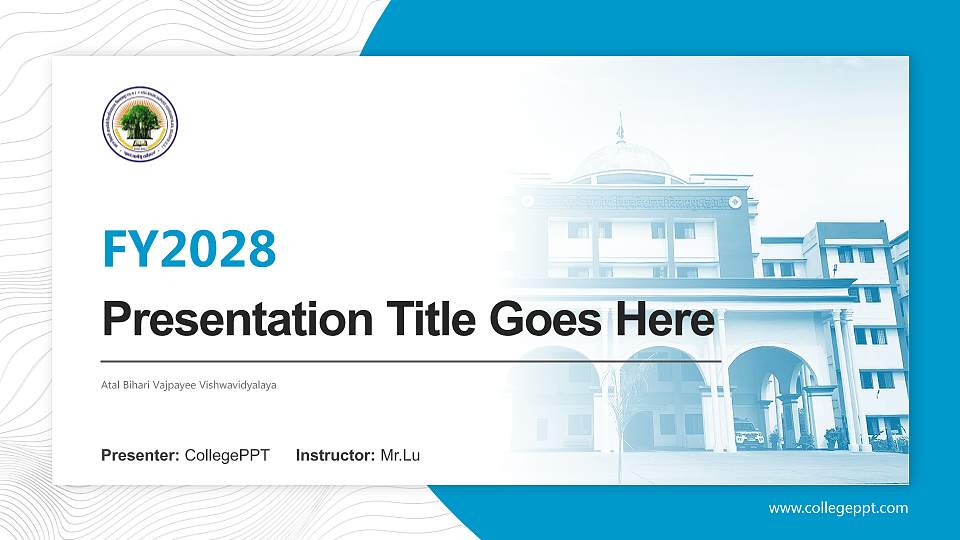 Atal Bihari Vajpayee Vishwavidyalaya Academic Presentation/Research Findings Report PPT Template16:9 ratio PPT effect preview image