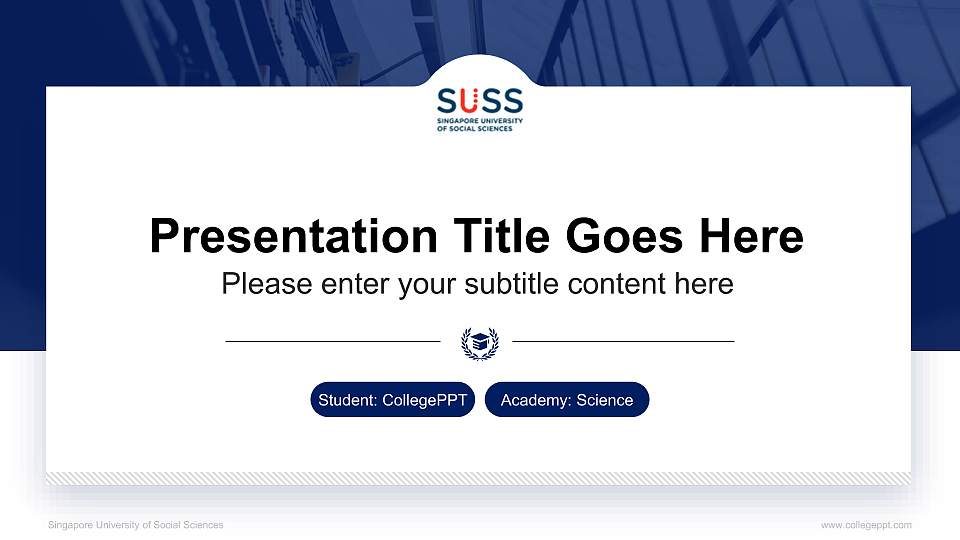 Singapore University of Social Sciences National Scholarship Defense PPT Template16:9 ratio PPT effect preview image1