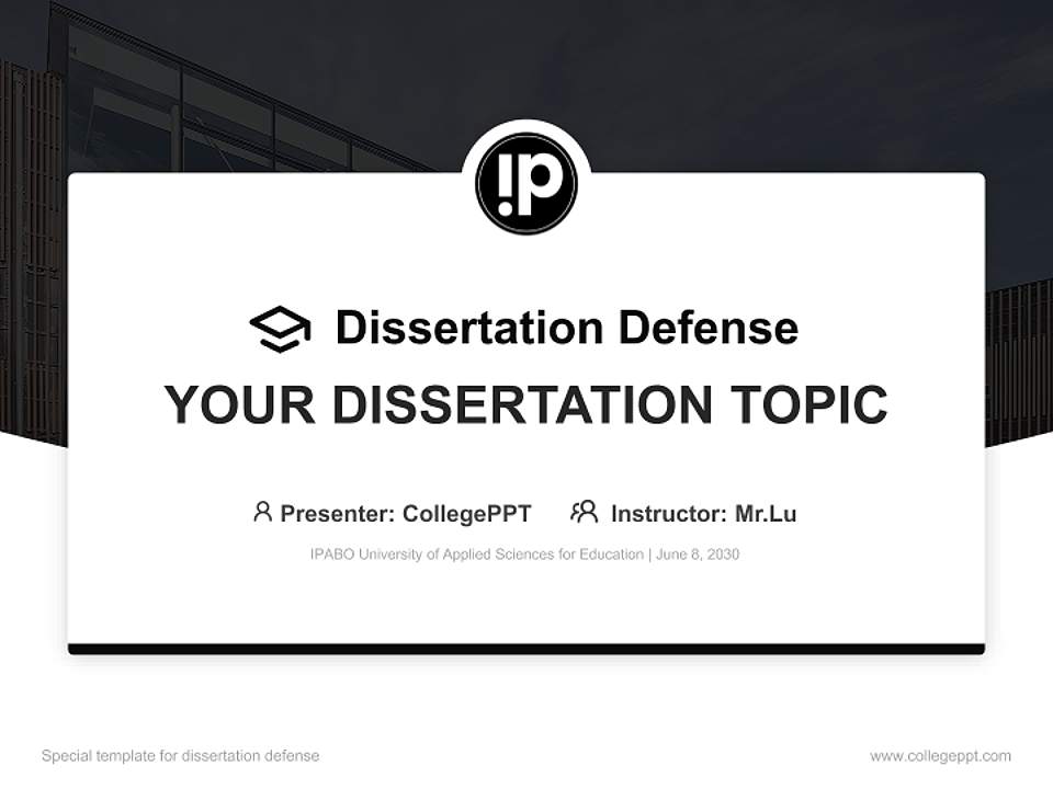 IPABO University of Applied Sciences for Education Graduation Thesis Defense PPT Template4:3 ratio PPT effect preview image7