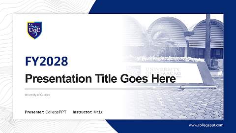 University of Curacao Academic Presentation/Research Findings Report PPT Template