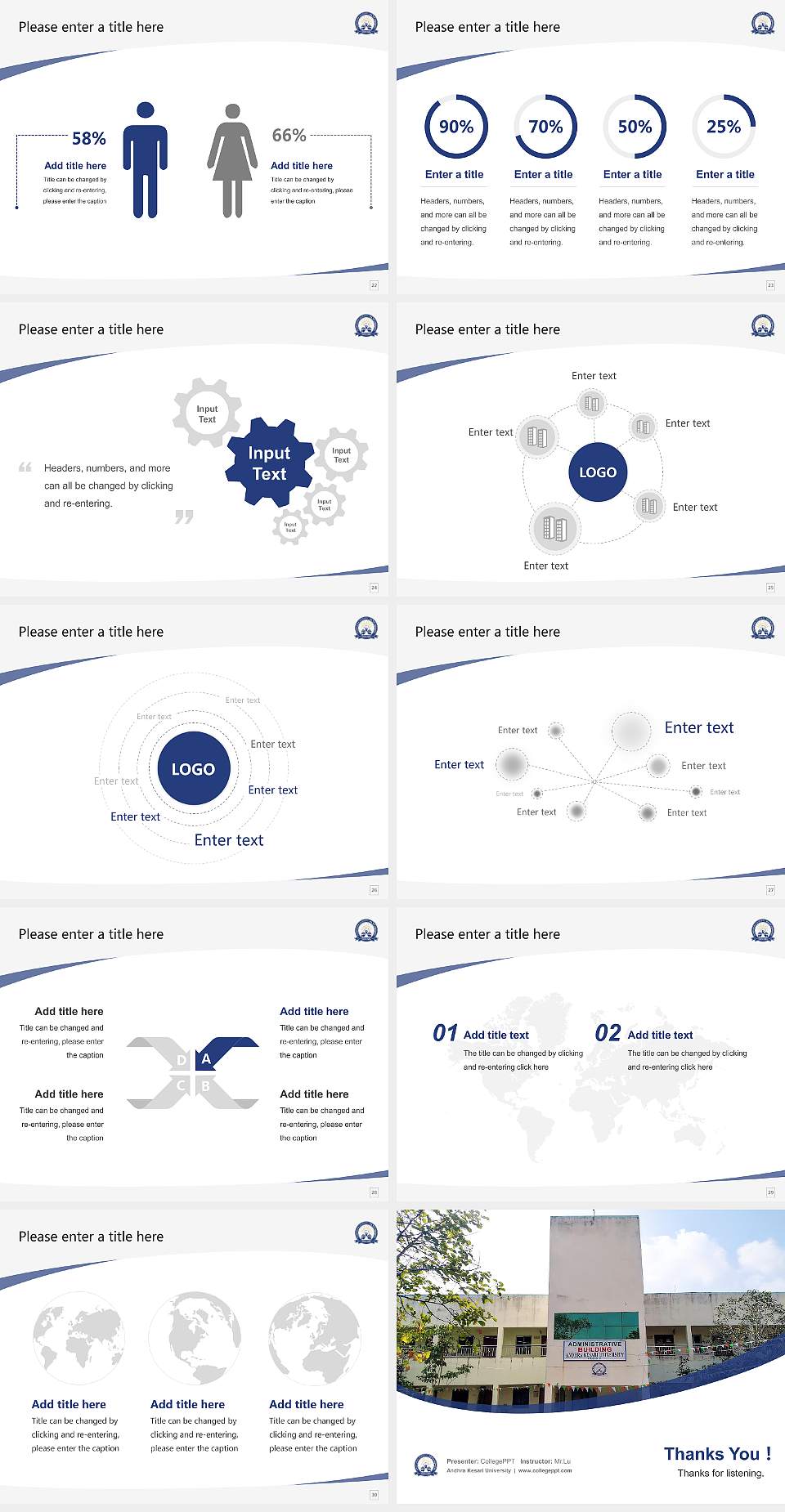 Andhra Kesari University Course/Courseware Creation PPT Template4:3 ratio PPT effect preview image4