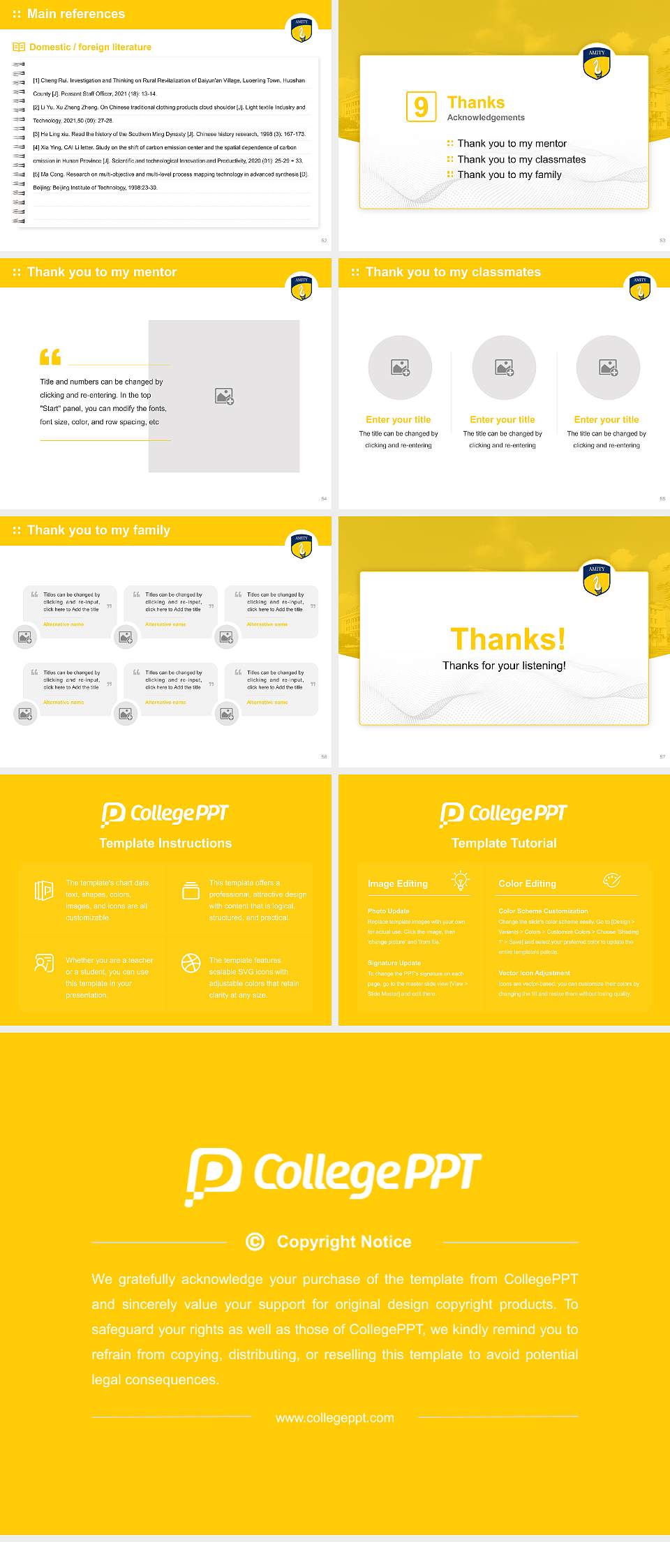 Amity University, Raipur Graduation Thesis Defense PPT Template4:3 ratio PPT effect preview image7