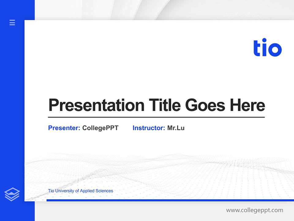 Tio University of Applied Sciences Thesis Proposal/Graduation Defense PPT Template4:3 ratio PPT effect preview image5