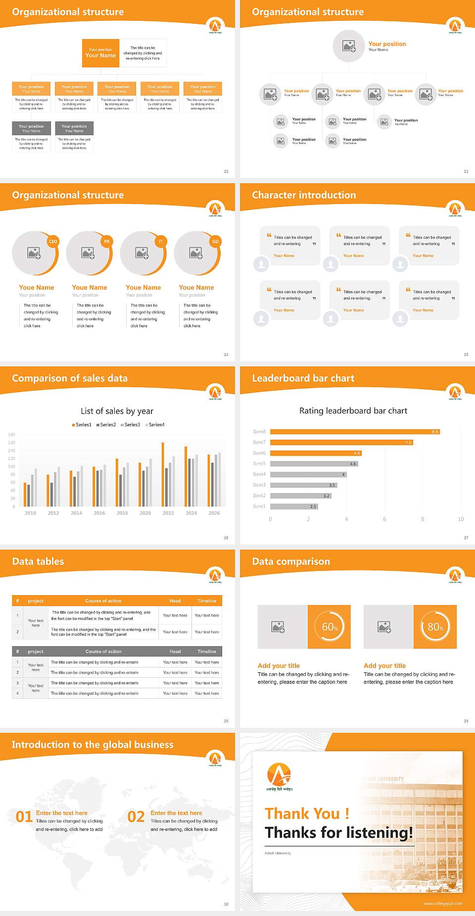 Adesh University Academic Presentation/Research Findings Report PPT Template4:3 ratio PPT effect preview image4