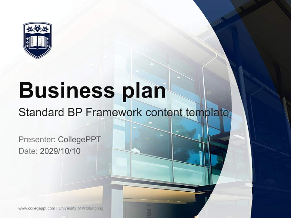 University of Wollongong Competition/Entrepreneurship Contest PPT Template4:3 ratio PPT effect preview image9