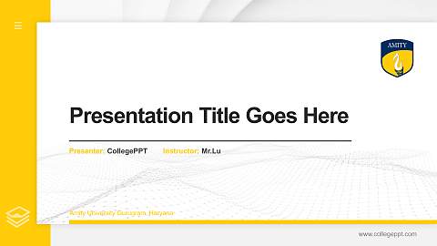 Amity University Gurugram, Haryana Thesis Proposal/Graduation Defense PPT Template