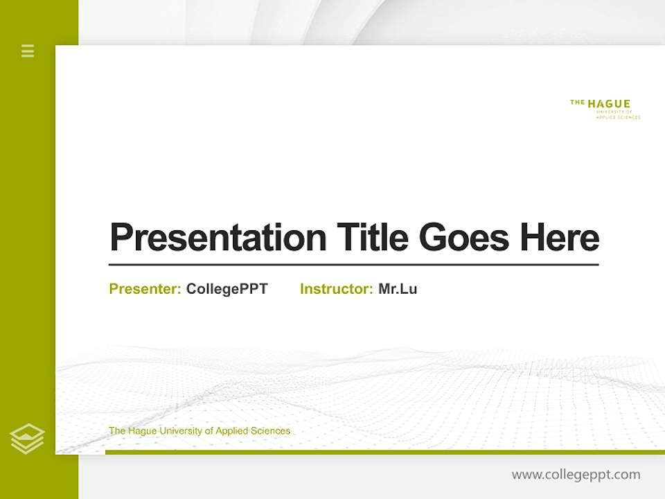The Hague University of Applied Sciences Thesis Proposal/Graduation Defense PPT Template4:3 ratio PPT effect preview image5
