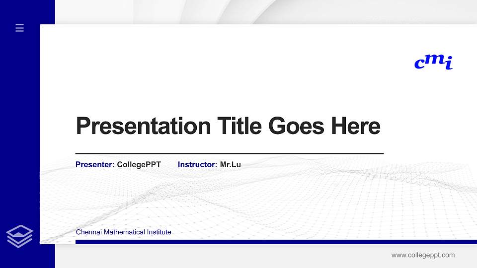 Chennai Mathematical Institute Thesis Proposal/Graduation Defense PPT Template16:9 ratio PPT effect preview image