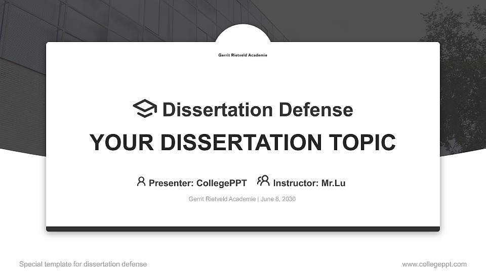 Gerrit Rietveld Academie Graduation Thesis Defense PPT Template16:9 ratio PPT effect preview image