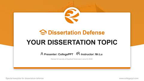 Hanze University of Applied Sciences Graduation Thesis Defense PPT Template