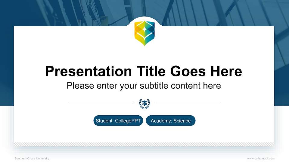Southern Cross University National Scholarship Defense PPT Template16:9 ratio PPT effect preview image