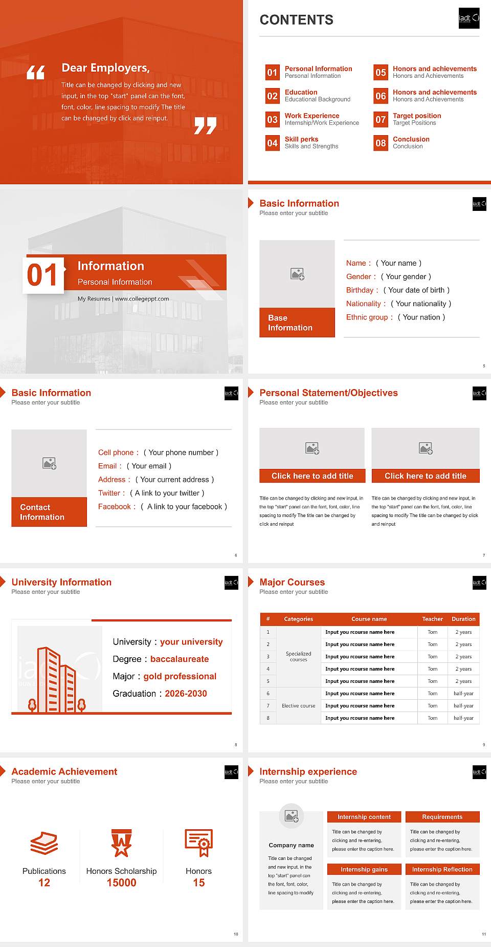 Dun Laoghaire Institute of Art, Design and Technology Resume PPT Template4:3 ratio PPT effect preview image2