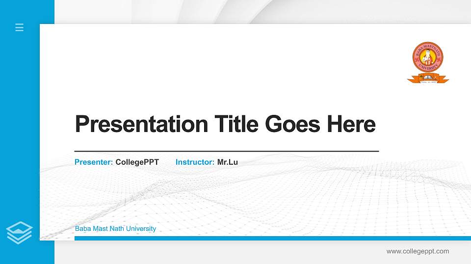 Baba Mast Nath University Thesis Proposal/Graduation Defense PPT Template16:9 ratio PPT effect preview image1