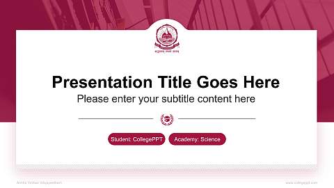 Amrita Vishwa Vidyapeetham National Scholarship Defense PPT Template