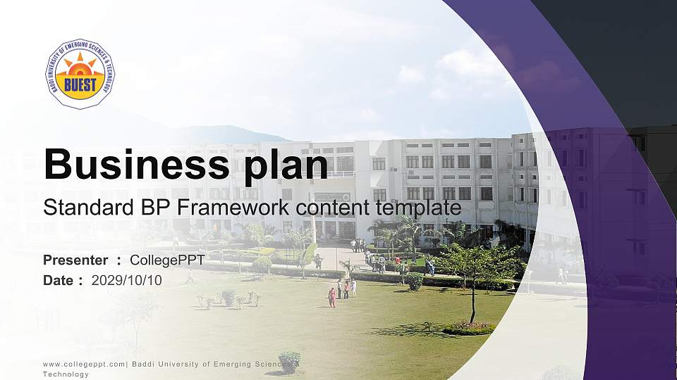 Baddi University of Emerging Sciences & Technology Competition/Entrepreneurship Contest PPT Template16:9 ratio PPT effect preview image