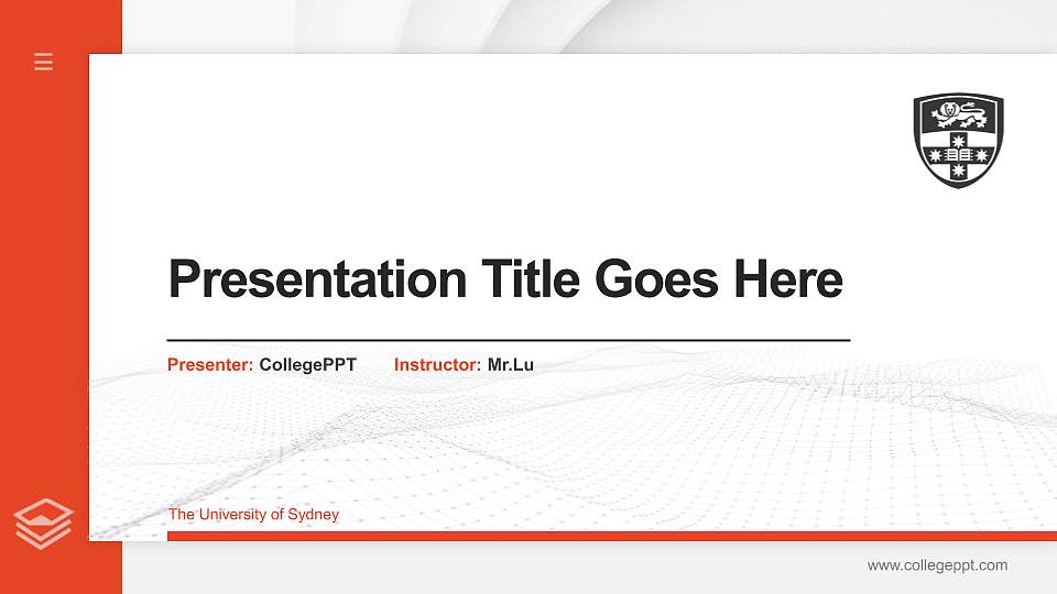 The University of Sydney Thesis Proposal/Graduation Defense PPT Template16:9 ratio PPT effect preview image
