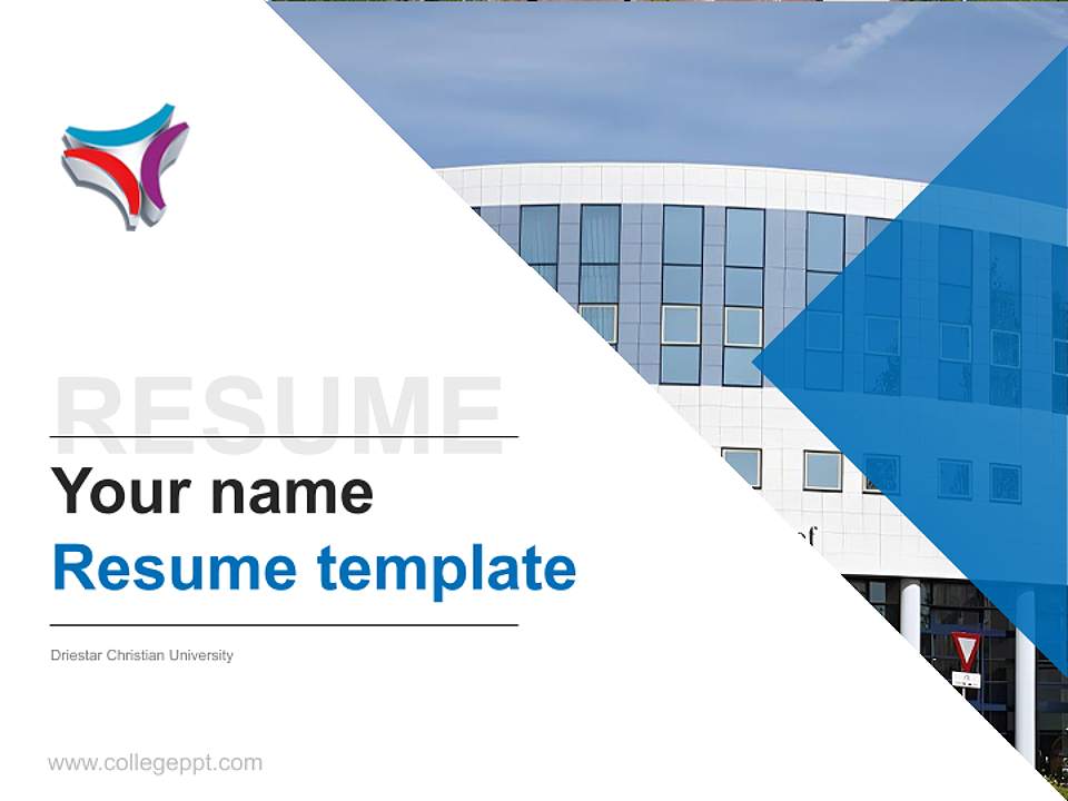 Driestar Christian University Resume PPT Template4:3 ratio PPT effect preview image5