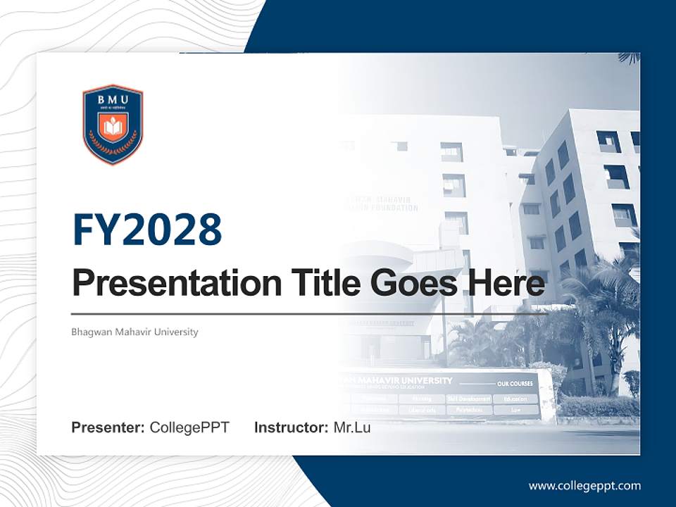 Bhagwan Mahavir University Academic Presentation/Research Findings Report PPT Template4:3 ratio PPT effect preview image5