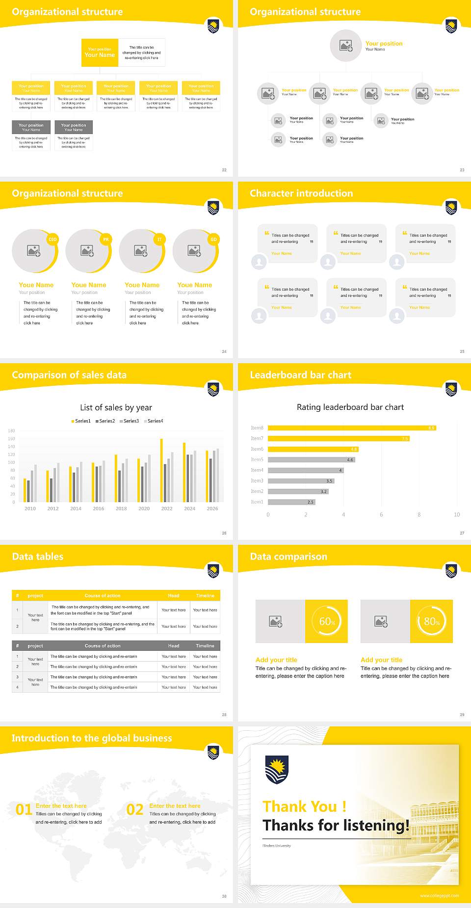 Flinders University Academic Presentation/Research Findings Report PPT Template4:3 ratio PPT effect preview image4